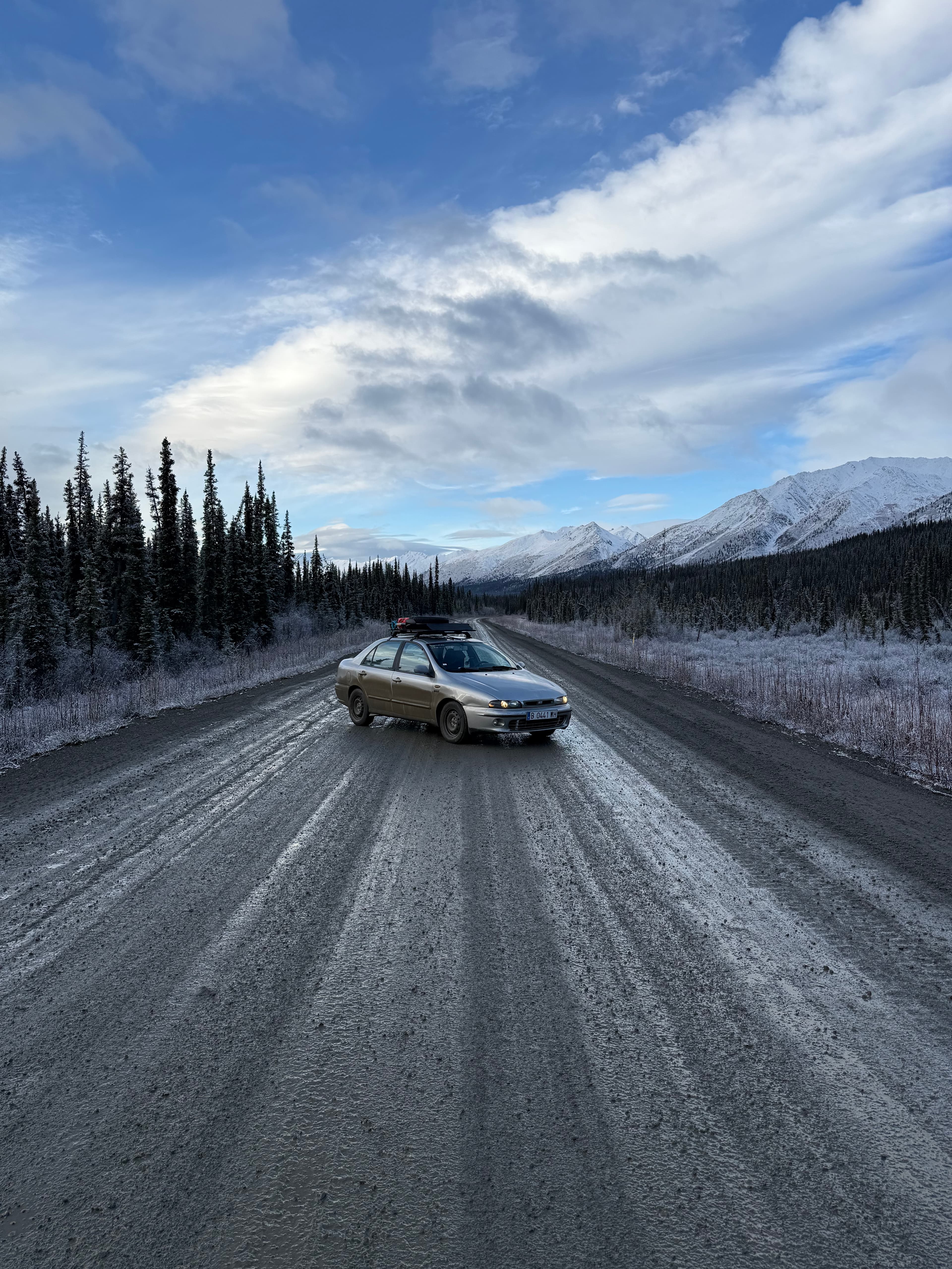 Fiat Marea on a snowy road